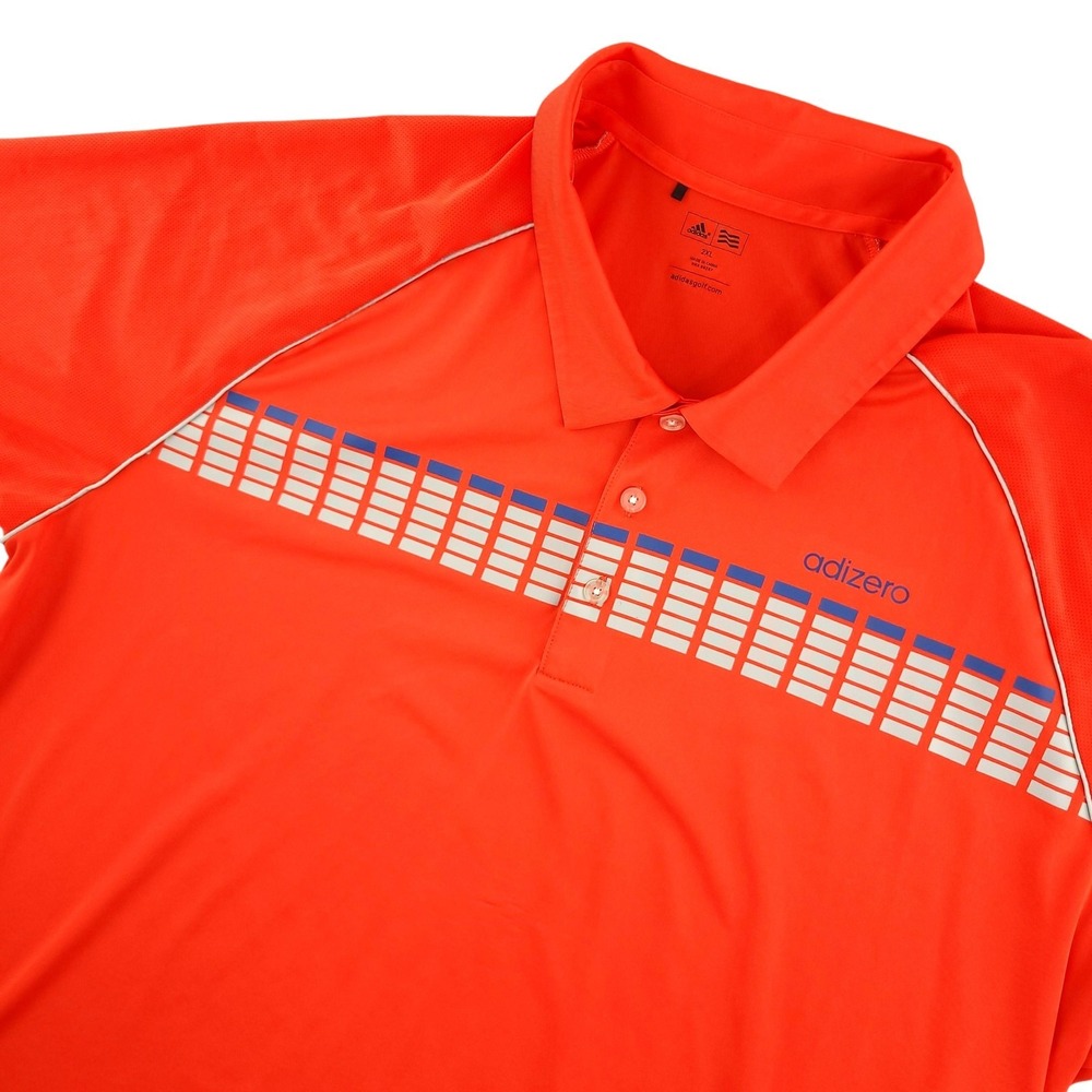 Adidas Adizero Polo Shirt Mens 2XL Orange Golf Performance Lightweight Top